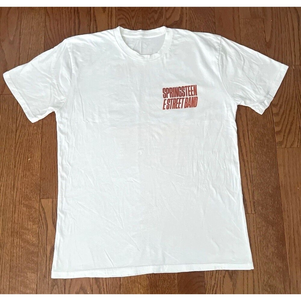 Bruce Springsteen E Street Band 2023 Tour White Graphic T Shirt Mens L Concert